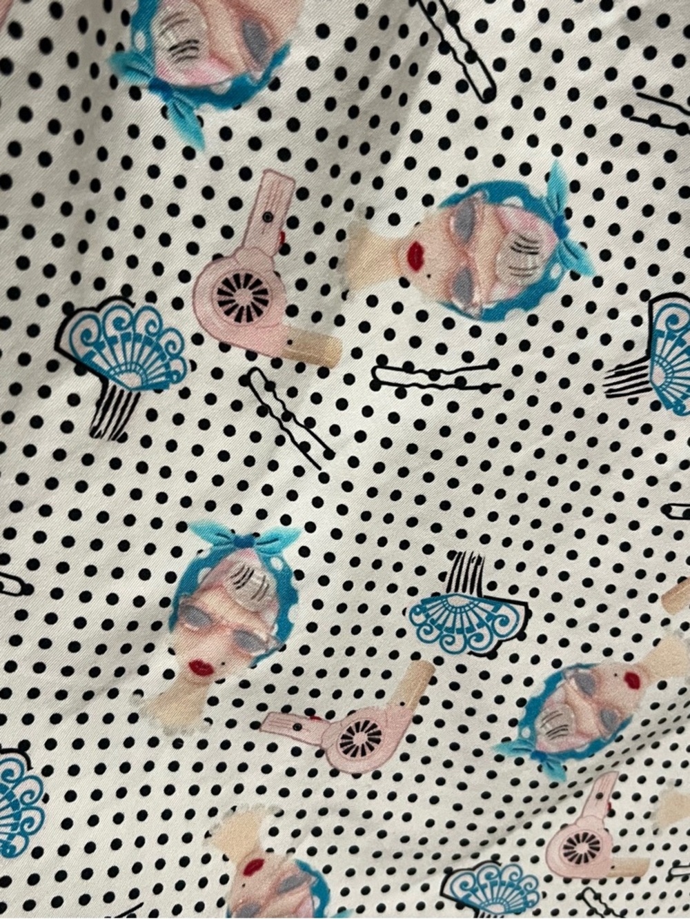 Unique Vintage Hair Stylist Beauty Salon Print Polka Dot Dress